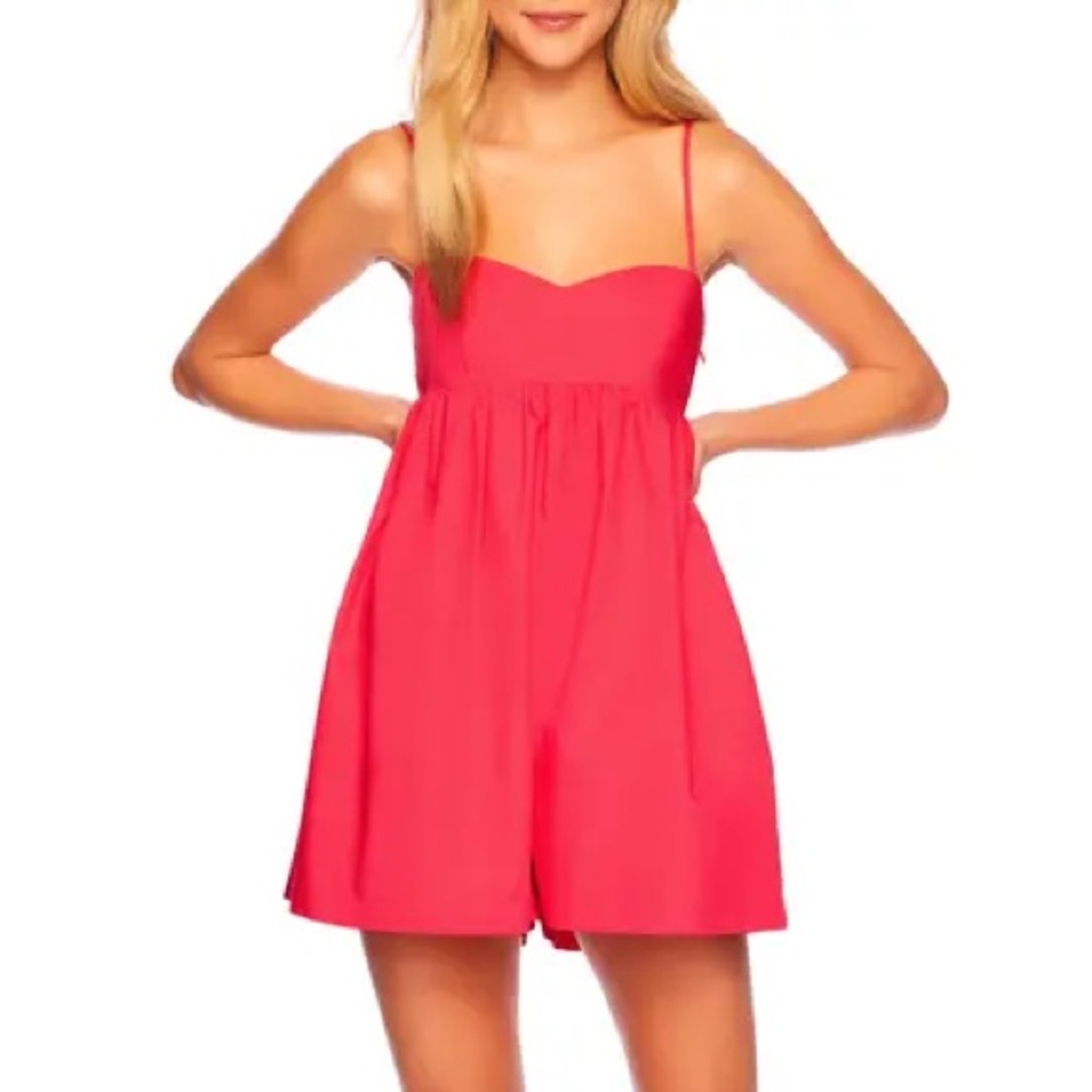 SUSANA MONACO Sleeveless Cotton Poplin Romper